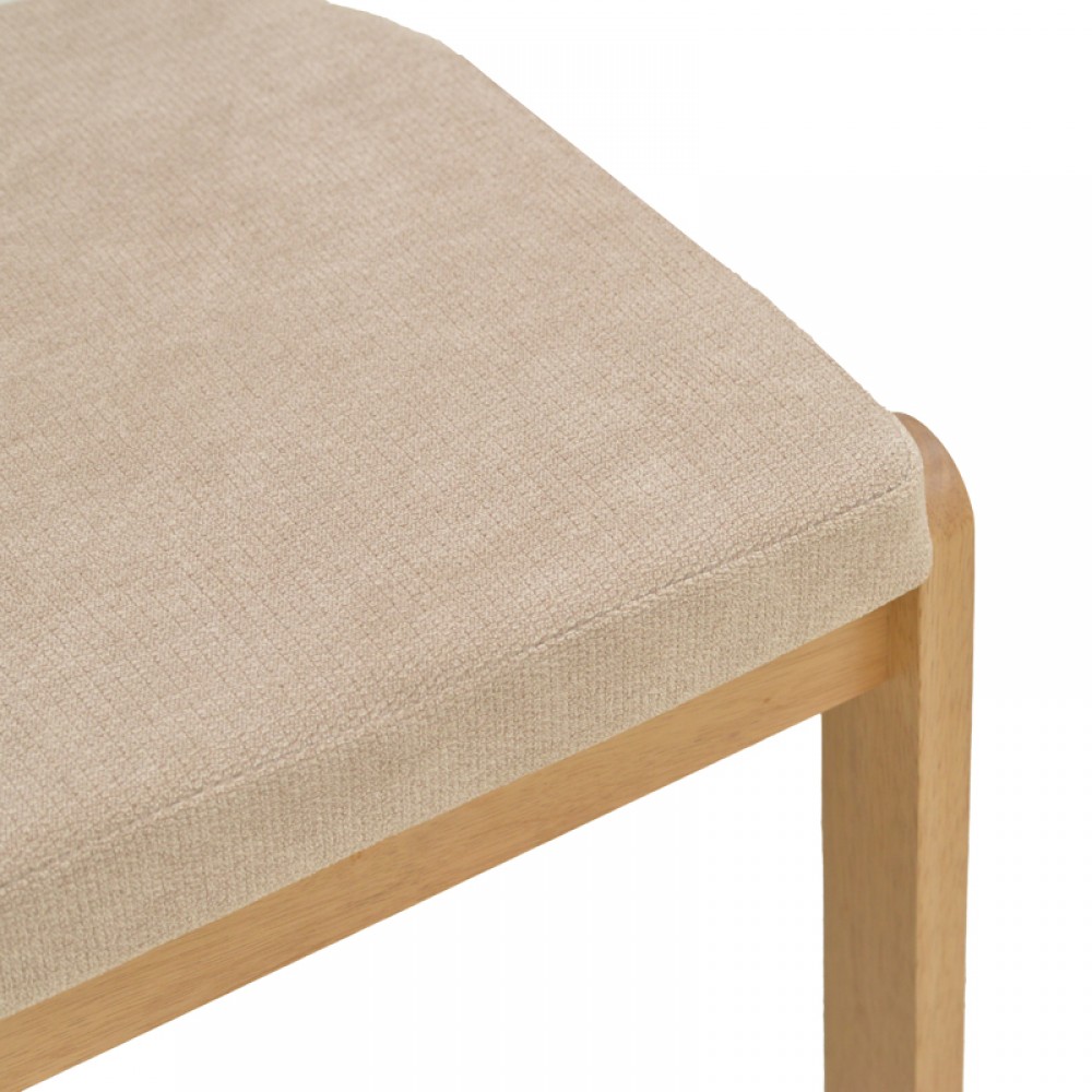 Καρέκλα Genoa Pakoworld Sonoma Rubberwood Και Μπεζ Ύφασμα 50X43X82Εκ