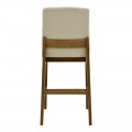 Σκαμπό Μπαρ Dalby Pakoworld Καρυδί Rubberwood Και Εκρού Ύφασμα 50X45X102,5Εκ