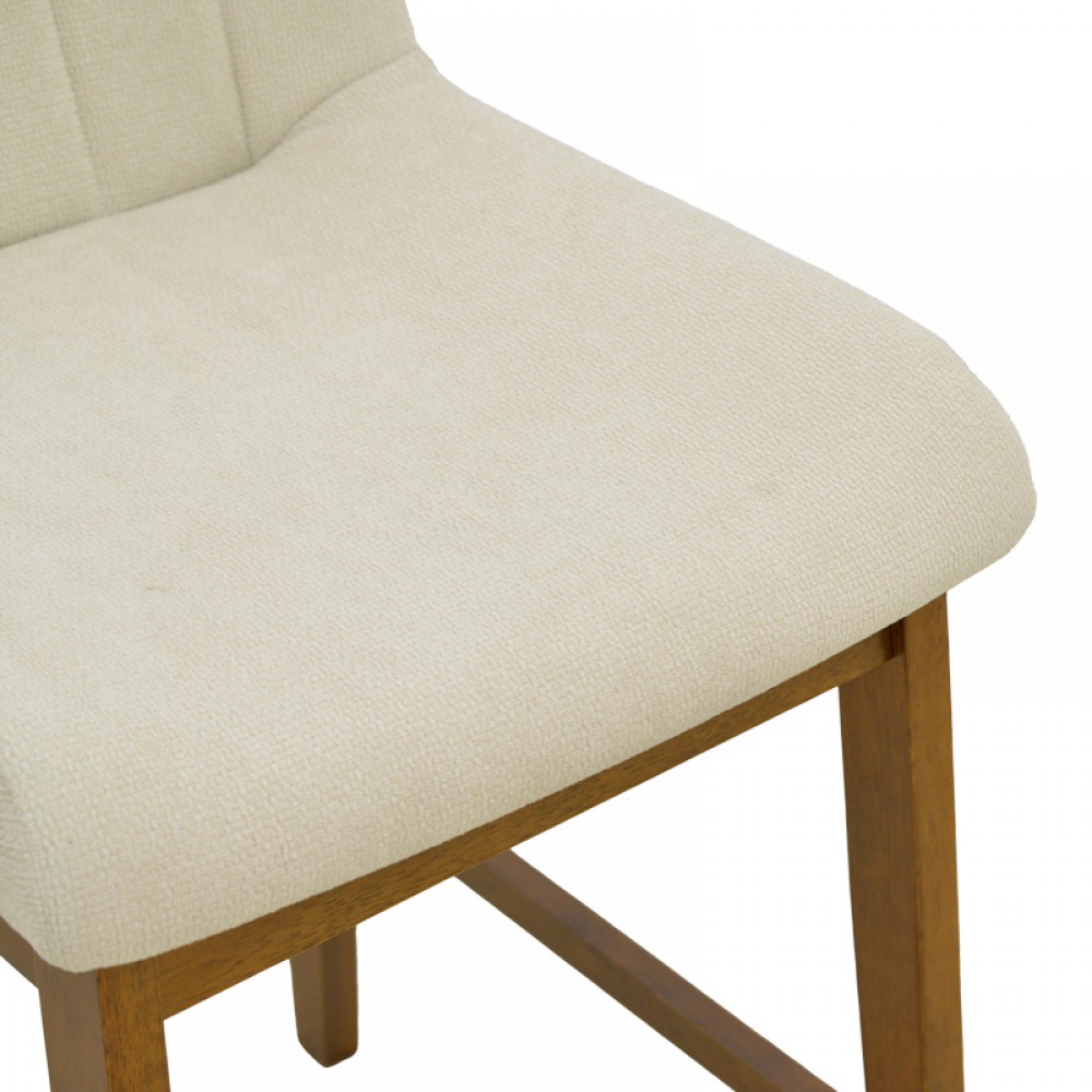 Σκαμπό Μπαρ Dalby Pakoworld Καρυδί Rubberwood Και Εκρού Ύφασμα 50X45X102,5Εκ