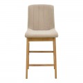 Σκαμπό Μπαρ Dalby Pakoworld Sonoma Rubberwood Και Μπεζ Ύφασμα 50X45X102,5Εκ