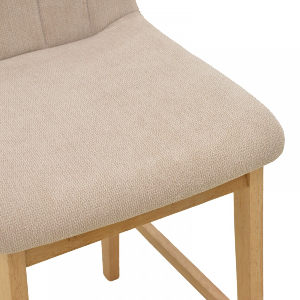 Σκαμπό Μπαρ Dalby Pakoworld Sonoma Rubberwood Και Μπεζ Ύφασμα 50X45X102,5Εκ