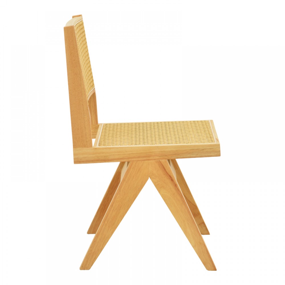 Καρέκλα Winslow Pakoworld Rubberwood-Rattan Σε Φυσική Απόχρωση 46X58X80Εκ
