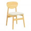 Καρέκλα Cardith Pakoworld Rubberwood-Plywood Σε Φυσική Απόχρωση-Ύφασμα Γκρι-Μπεζ 48X51X78Εκ