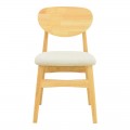 Καρέκλα Cardith Pakoworld Rubberwood-Plywood Σε Φυσική Απόχρωση-Ύφασμα Γκρι-Μπεζ 48X51X78Εκ