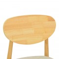 Καρέκλα Cardith Pakoworld Rubberwood-Plywood Σε Φυσική Απόχρωση-Ύφασμα Γκρι-Μπεζ 48X51X78Εκ