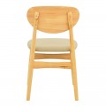 Καρέκλα Cardith Pakoworld Rubberwood-Plywood Σε Φυσική Απόχρωση-Pu Μπεζ 48X51X78Εκ