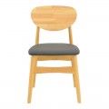 Καρέκλα Cardith Pakoworld Rubberwood-Plywood Σε Φυσική Απόχρωση-Pu Μαύρο 48X51X78Εκ