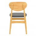 Καρέκλα Cardith Pakoworld Rubberwood-Plywood Σε Φυσική Απόχρωση-Pu Μαύρο 48X51X78Εκ