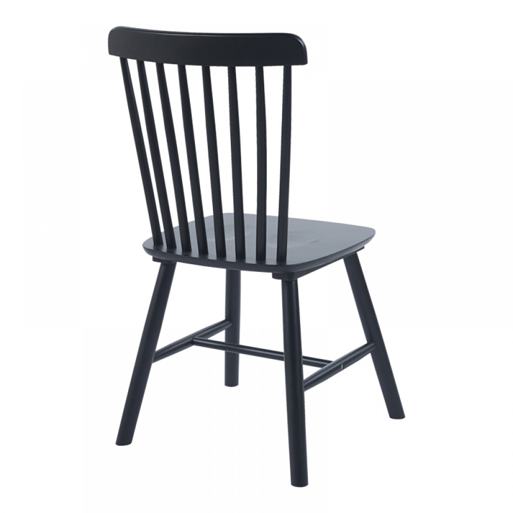 Καρέκλα Bristol Pakoworld Rubberwood Σε Μαύρη Απόχρωση 45X51X86Εκ
