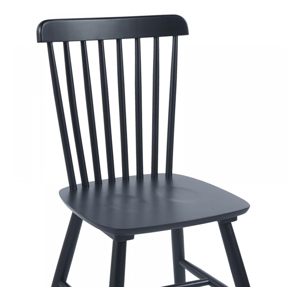 Καρέκλα Bristol Pakoworld Rubberwood Σε Μαύρη Απόχρωση 45X51X86Εκ