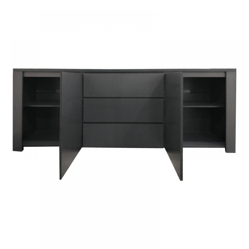 Μπουφές Kalya Pakoworld Σε Ανθρακί Απόχρωση 220X49X89.5Εκ