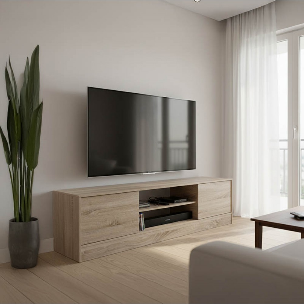 Έπιπλο Τηλεόρασης Sasa Pakoworld Σε Sonoma Απόχρωση 150X35X41.5Εκ
