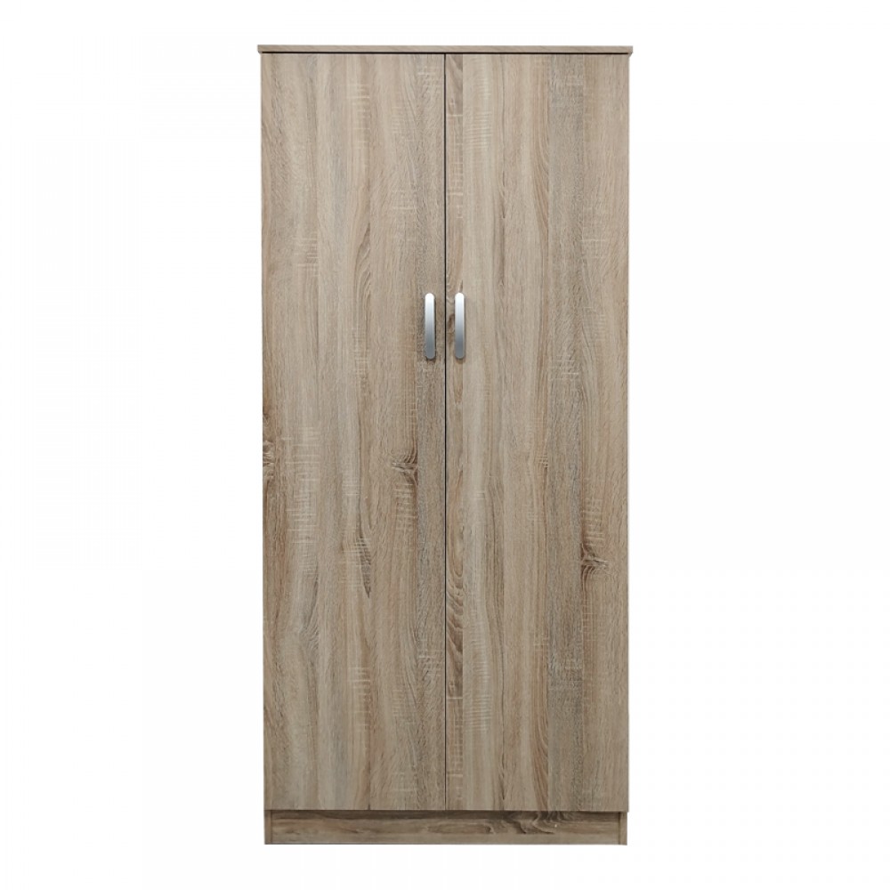 Ντουλάπα Δίφυλλη Athos Pakoworld Σε Sonoma Απόχρωση 80X42X180Εκ