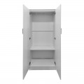 Ντουλάπα Δίφυλλη Athos Pakoworld Σε Λευκή Απόχρωση 80X42X180Εκ