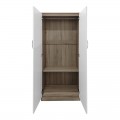 Ντουλάπα Δίφυλλη Athos Pakoworld Σε Sonoma-Λευκή Απόχρωση 80X42X180Εκ