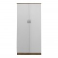 Ντουλάπα Δίφυλλη Athos Pakoworld Σε Sonoma-Λευκή Απόχρωση 80X42X180Εκ