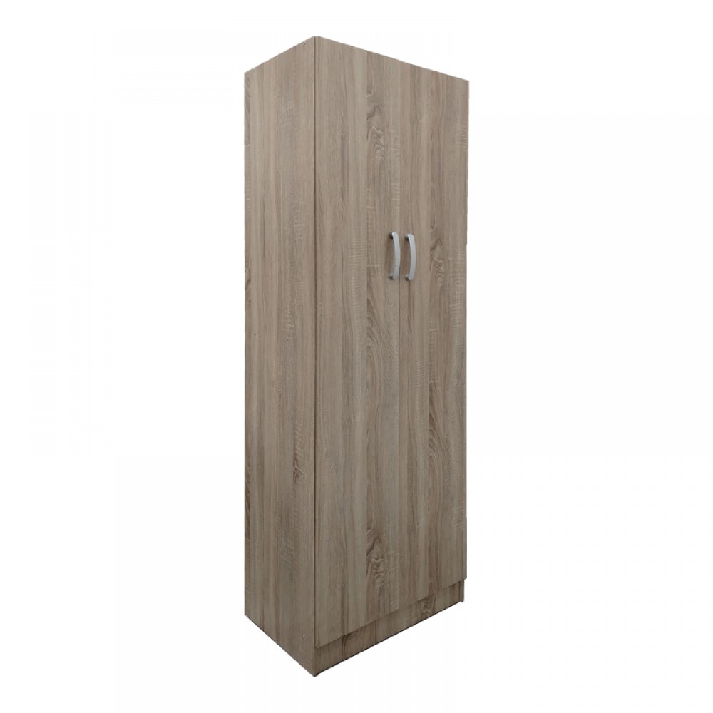 Ντουλάπα Δίφυλλη Athos Pakoworld Σε Sonoma Απόχρωση 60X42X180Εκ