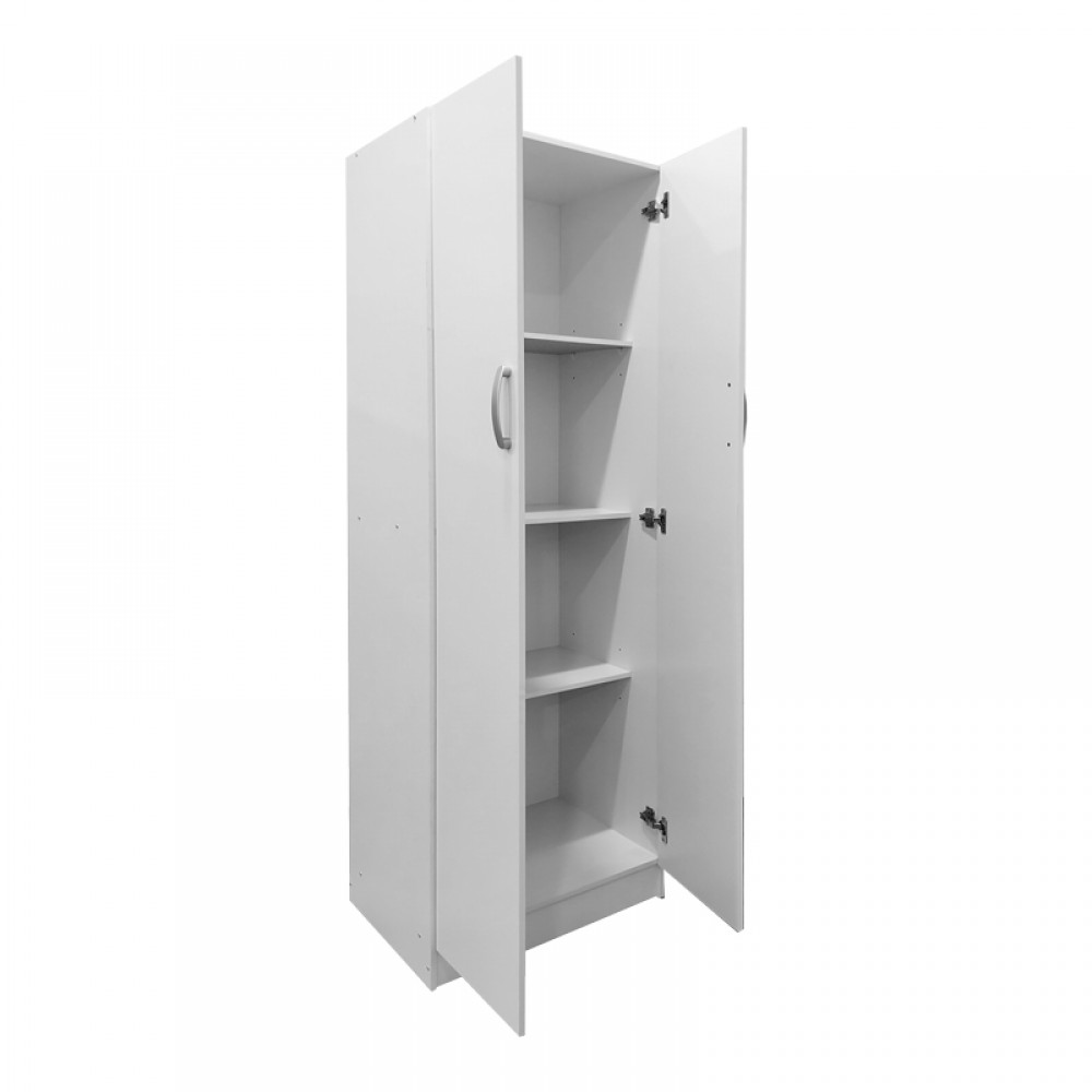 Ντουλάπα Δίφυλλη Athos Pakoworld Σε Λευκή Απόχρωση 60X42X180Εκ