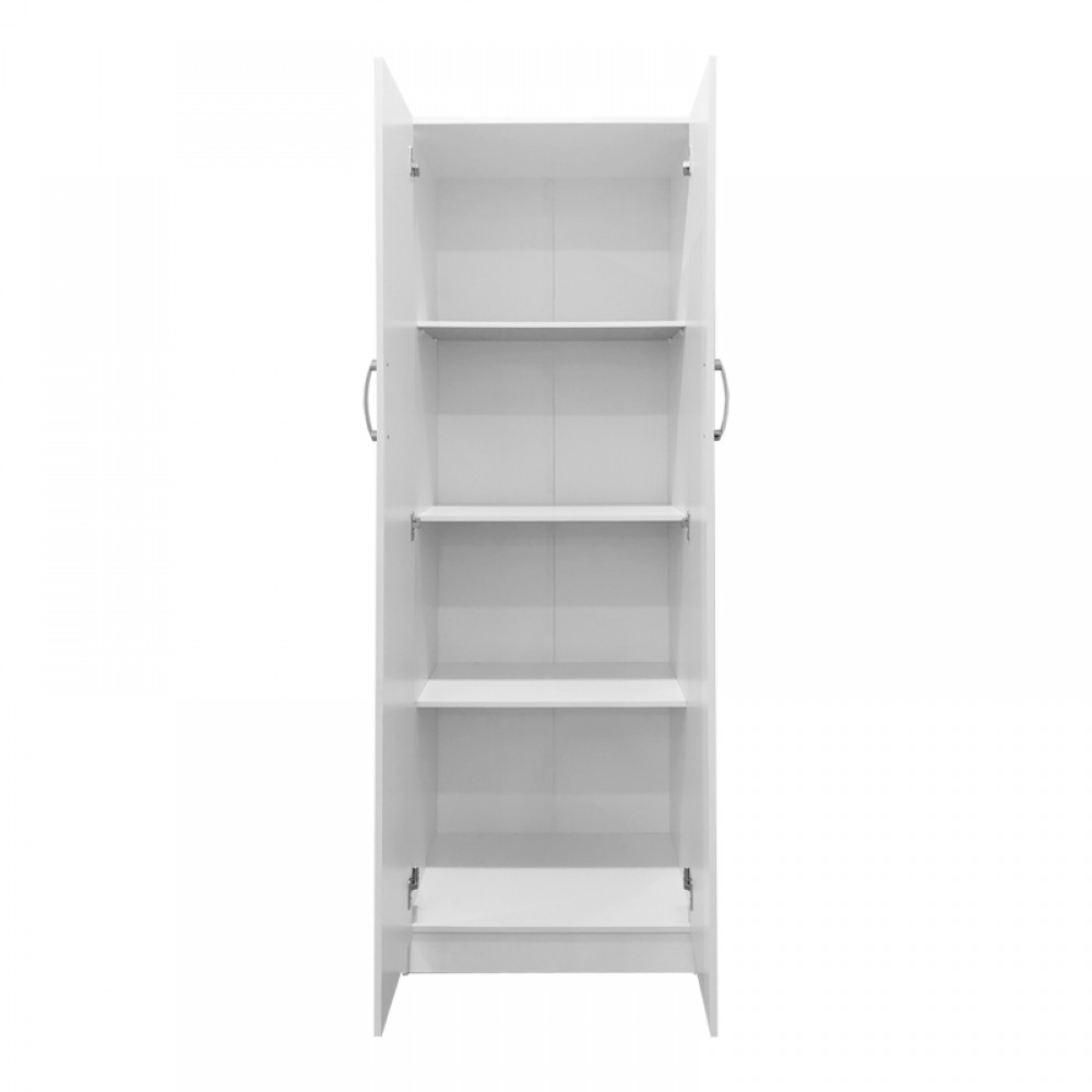 Ντουλάπα Δίφυλλη Athos Pakoworld Σε Λευκή Απόχρωση 60X42X180Εκ