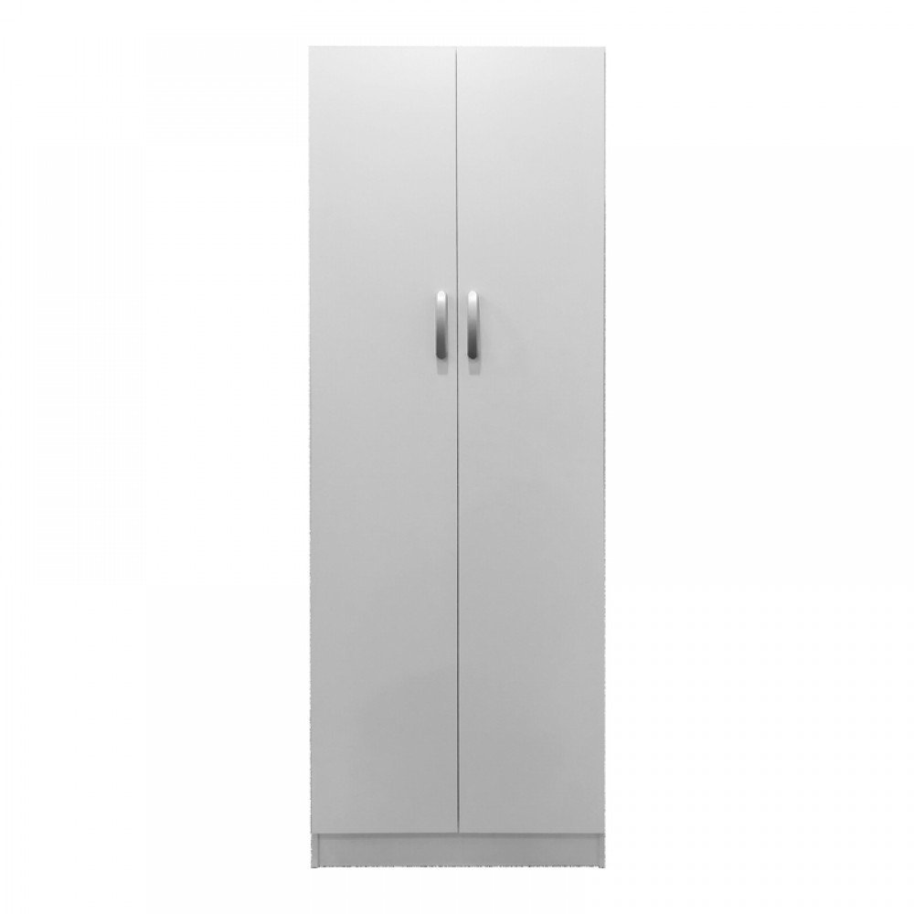 Ντουλάπα Δίφυλλη Athos Pakoworld Σε Λευκή Απόχρωση 60X42X180Εκ