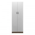 Ντουλάπα Δίφυλλη Athos Pakoworld Σε Sonoma-Λευκή Απόχρωση 60X42X180Εκ