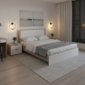 Κρεβάτι Athos Pakoworld Σε Sonoma-Λευκό Απόχρωση 160X200Εκ