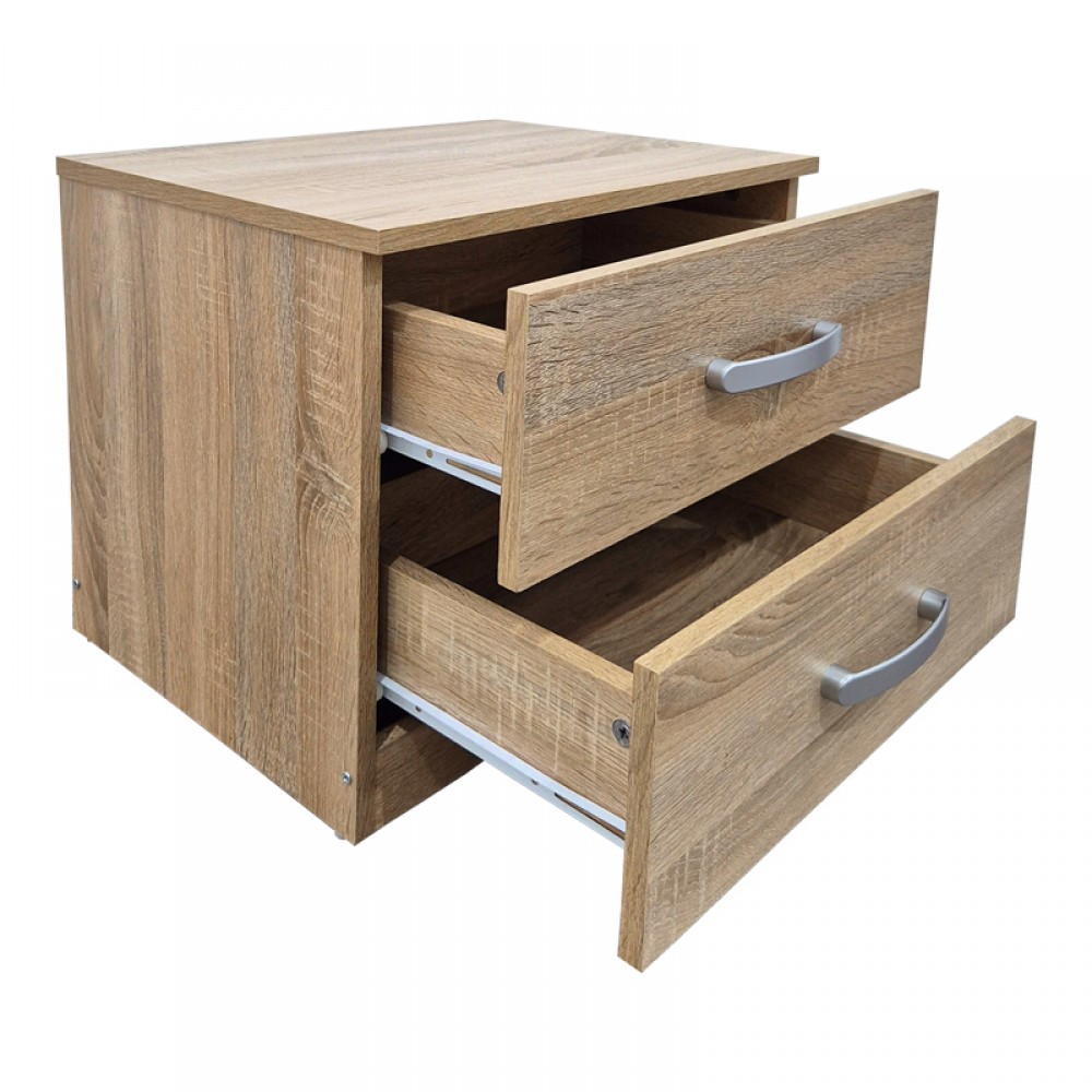 Κομοδίνο Athos Pakoworld Σε Sonoma Απόχρωση 48X40X41.5Εκ