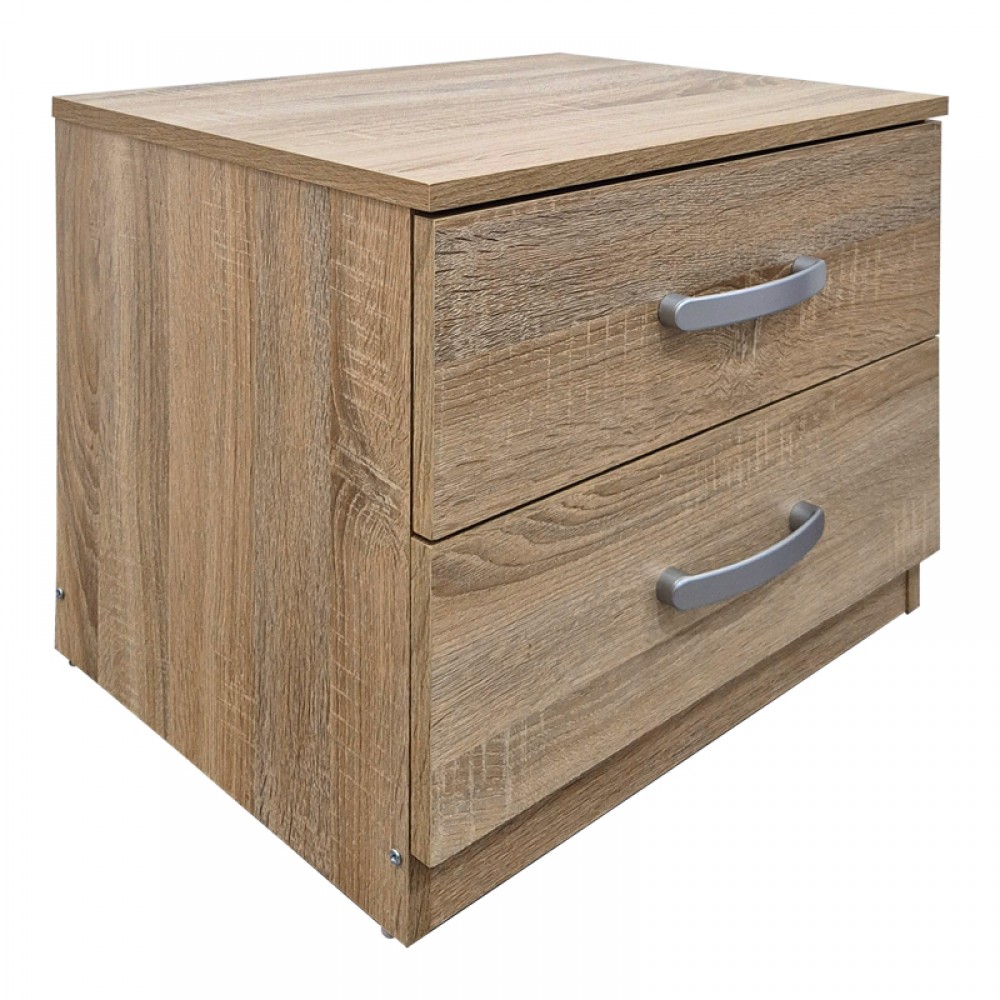 Κομοδίνο Athos Pakoworld Σε Sonoma Απόχρωση 48X40X41.5Εκ