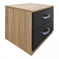 Κομοδίνο Athos Pakoworld Σε Sonoma-Ανθρακί Απόχρωση 48X40X41.5Εκ