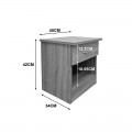 Κομοδίνο Bedy Pakoworld Ανθρακί 40X34X42Εκ