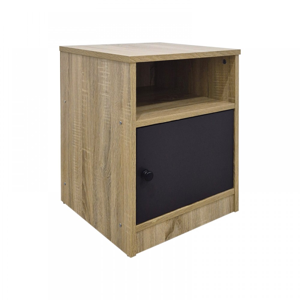 Κομοδίνο Lenea Pakoworld Sonoma-Ανθρακί 40X40X50Εκ