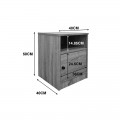 Κομοδίνο Lenea Pakoworld Sonoma-Ανθρακί 40X40X50Εκ