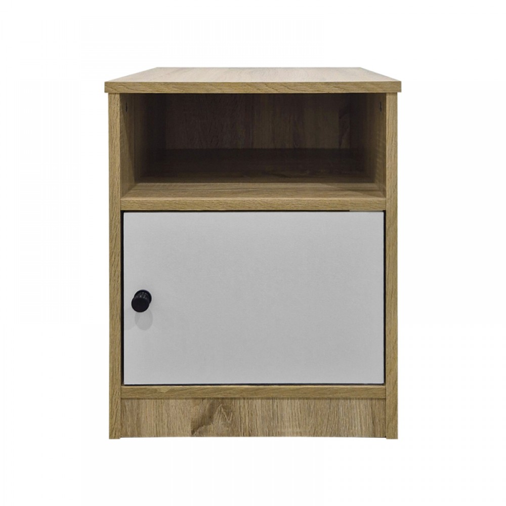 Κομοδίνο Lenea Pakoworld Sonoma-Λευκό 40X40X50Εκ
