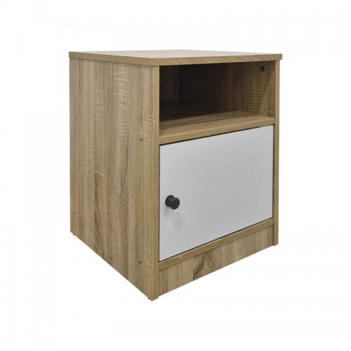 Κομοδίνο Lenea Pakoworld Sonoma-Λευκό 40X40X50Εκ