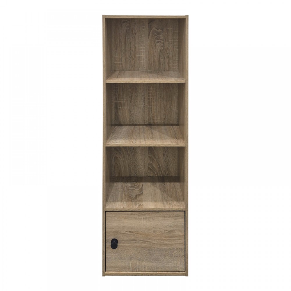 Βιβλιοθήκη-Στήλη Lenobia Pakoworld Με Ντουλάπι Sonoma 30.5X24X95Εκ