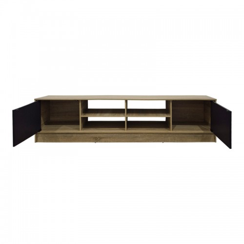 Έπιπλο Τηλεόρασης Tivia Pakoworld Sonoma-Ανθρακί 180X35X41.5Εκ