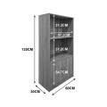 Βιβλιοθήκη Tekaro Pakoworld Ανθρακί 60X30X120Εκ