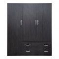 Ντουλάπα Τρίφυλλη Με 2 Συρτάρια Alvia Pakoworld Wenge150X51X180Εκ