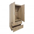 Ντουλάπα Δίφυλλη Με 2 Συρτάρια Alvia Pakoworld Sonoma 80X51.5X180Εκ