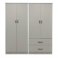 Ντουλάπα Τετράφυλλη Athos Pakoworld Λευκή 160X42X180Εκ