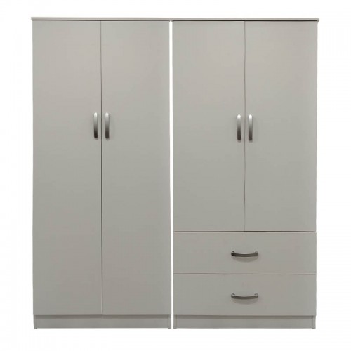 Ντουλάπα Τετράφυλλη Athos Pakoworld Λευκή 160X42X180Εκ
