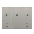 Ντουλάπα Εξάφυλλη Athos Pakoworld Λευκή 240X42X180Εκ