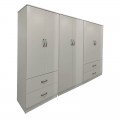 Ντουλάπα Εξάφυλλη Athos Pakoworld Λευκή 240X42X180Εκ