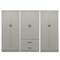 Ντουλάπα Εξάφυλλη Athos I Pakoworld Λευκή 240X42X180Εκ