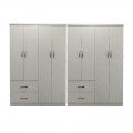Ντουλάπα Οχτάφυλλη Athos Pakoworld Λευκή 241X42X181Εκ