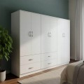 Ντουλάπα Εξάφυλλη Athos Pakoworld Λευκή 200,5X42X180Εκ