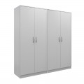 Ντουλάπα Τετράφυλλη Athos Ι Pakoworld Λευκή 160X42X180Εκ