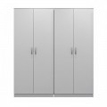 Ντουλάπα Τετράφυλλη Athos Ι Pakoworld Λευκή 160X42X180Εκ