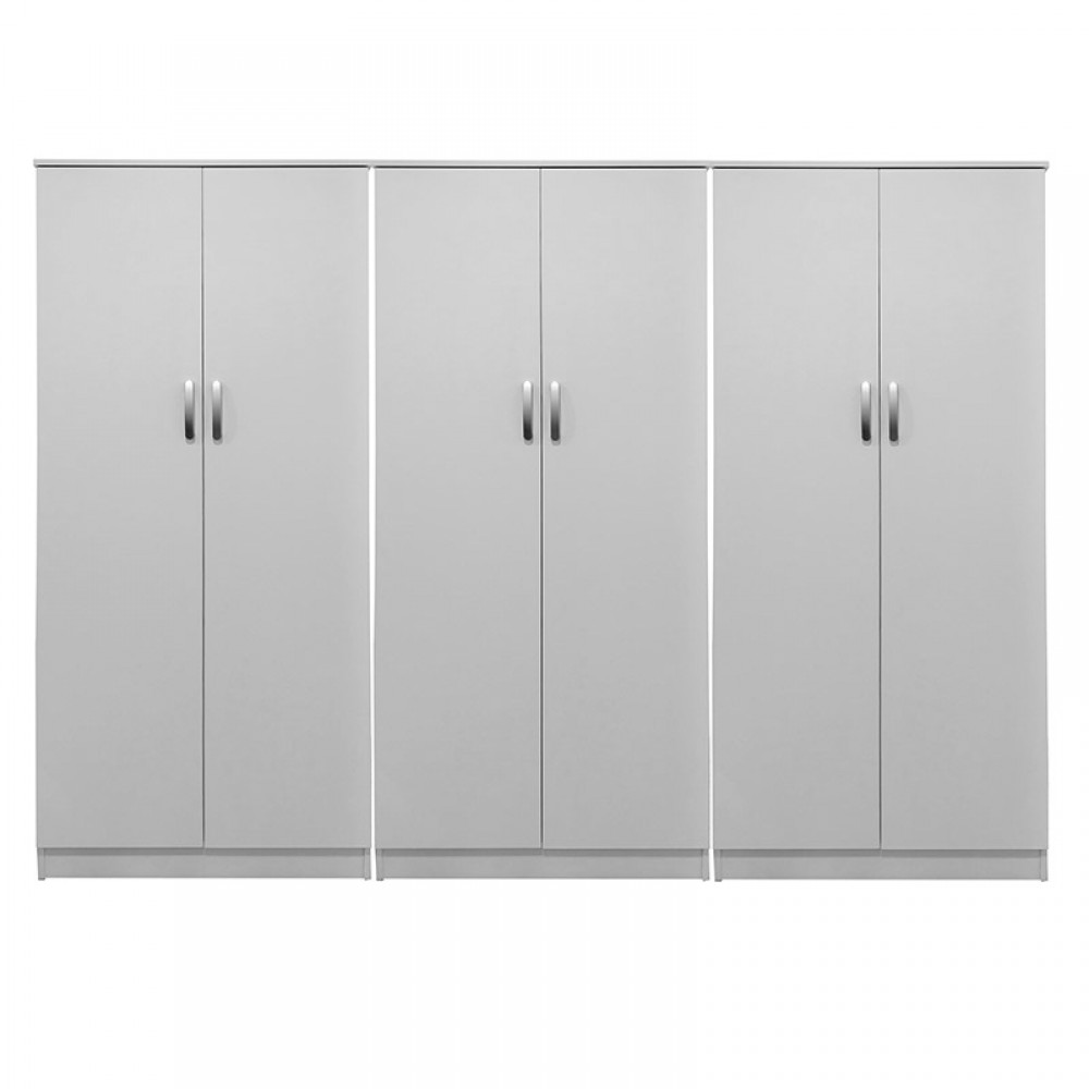 Ντουλάπα Εξάφυλλη Athos Ιι Pakoworld Λευκή 240X42X180Εκ