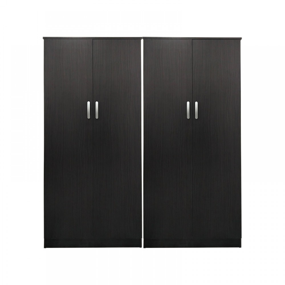 Ντουλάπα Τετράφυλλη Athos Ι Pakoworld Wenge 160X42X180Εκ